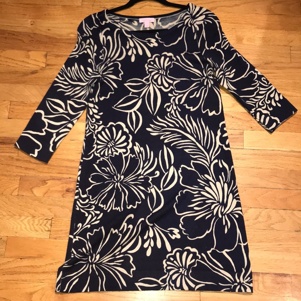 Navy Polynesian Floral Lilly Pulitzer Dress